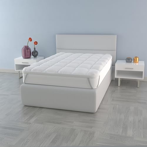 Gesteppt Topper “Plus” matratzenschoner, Weiß, 140x195 cm von Italian Bed Linen