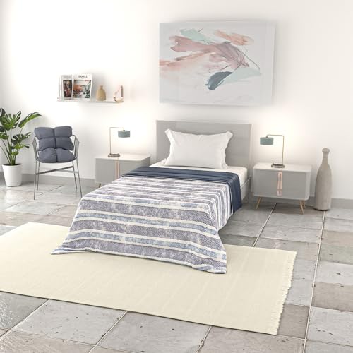 Italian Bed Linen Sommer Steppdecke Basic, Mikrofaser, Jeansstripes, 200x240cm von Italian Bed Linen