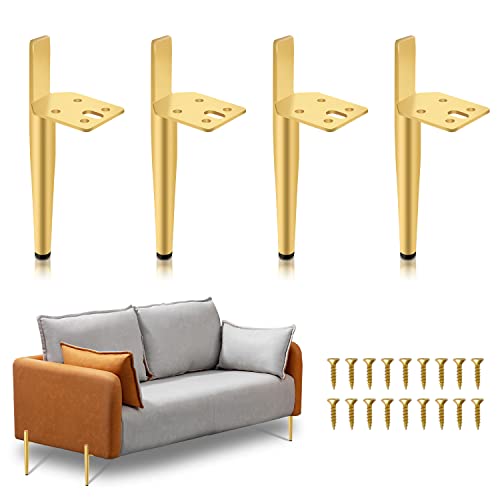 Izrielar 4er Set Möbelfüße, Metall Möbelbeine Höhe 13cm, Gold Tischbeine Belastbar bis 600 Kg, Sofafuß Ersatz Schrankfüße für TV-Schrank, Couchtisch, Bett und Sofa von Izrielar