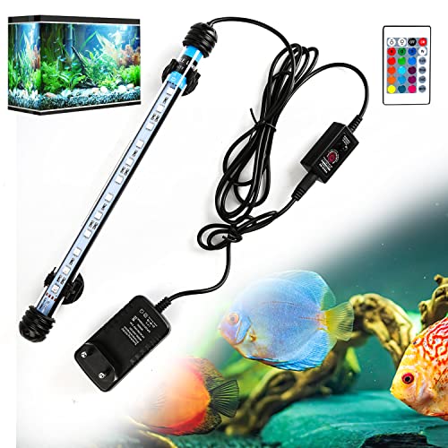 Izrielar Aquarium Lampe LED RGB 9W, Beleuchtung für Aquarien LED, Aquarium-Licht, IP67 Wasserdicht, Universal Fit Aquarium Lamp, für Fisch Tank, Pflanzen Aquarium, EU Stecker von Izrielar