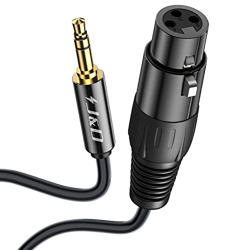 J&D XLR auf 3.5 mm Mikrofonkabel, Ungleichmäßiges XLR auf 3.5mm (1/8 Zoll) Stereo Mikrofonkabel Jack Männlich zu Weiblich Stereokabel für DSLR Kamera Camcorder Computer Aufzeichnungsgerät, 4,5 m von J&D