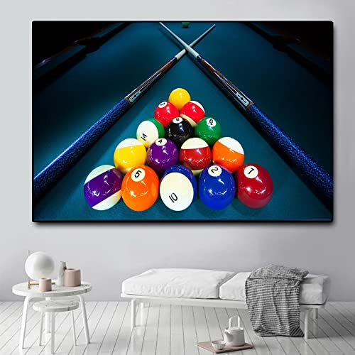 JACBON Nordic Modular Sports Billard Pool Sticks Leinwand Malerei Poster und Drucke Wandkunst Bilder Wohnzimmer Home Decor 70 x 100 cm rahmenlos von JACBON