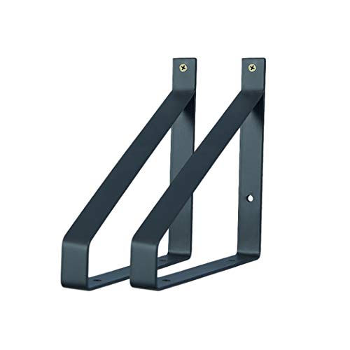 Shelf Brackets Schwerlast Wandregal Regalhalterung 2 Stück, Metall Schmiedeeisen Dreieck Regalwinkel mit Schrauben,Winkelträger rechtwinklig Wandmontage Regalhalterungen (25cm/9.8in,Black) von JAIOLUN123