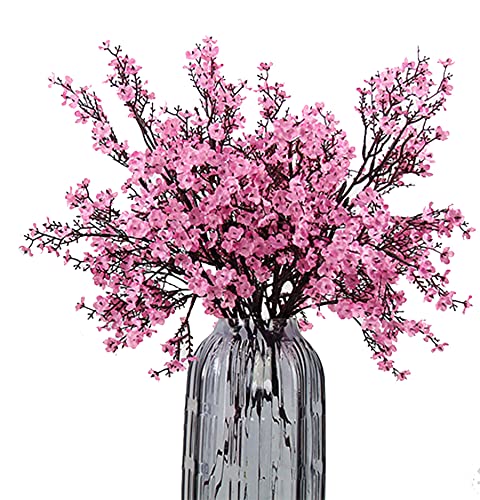 JAKY-Global Künstliche Blumen 6 Stück Getrocknete Unechte Seide Blumen Babysbreath Pflanze Dekoration für Hochzeit Sträuße Haus Garten Party Blumenschmuck(Pink) von JAKY-Global