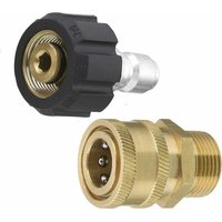 Jalleria - Everyday Hochdruckreiniger-Adapter-Set – Schnellverbindungs-Set – metrisches M22 – 15 mm – Innengewinde auf M22-Außengewinde – 5000 psi Jalleria - Everyday Hochdruckreiniger-Adapter-Set – Schnellverbindungs-Set – metrisches M22 – 15 mm – Innengewinde auf M22-Außengewinde – 5000 psi von JALLERIA