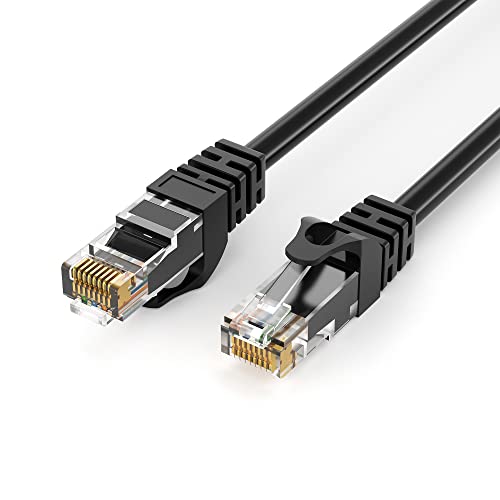 JAMEGA 1m CAT.6 Netzwerkkabel (RJ45) Patchkabel Ethernet Lan in schwarz| 1Gbit/s | 250MHz | kompatibel zu CAT.5 / CAT.5e / CAT.6 von JAMEGA