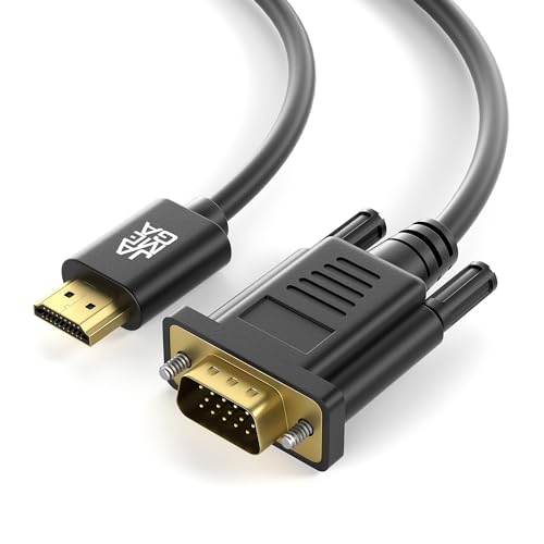 JAMEGA - 2m HDMI zu VGA Konverter-Kabel | Vergoldete HDMI auf VGA D-SUB 15 Pin HDTV 1080P Auflösung umwandeln kompatibel mit Computer, Desktop, Laptop, PC, Monitor Beamer von JAMEGA