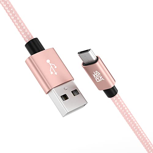 JAMEGA – 3m Premium Micro USB Kabel | Nylon geflochtenes USB Ladekabel Datenkabel für Micro USB Geräte kompatibel mit Samsung, HTC, Huawei, Sony, Nokia, Kindle, PS4 XBOX Controller – RoseGold von JAMEGA