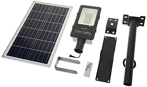 JANDEI - LED-Solarlampe/Straßenlampe mit orientierbarem Solarmodul. 100W. 6000K. Für Außenbereich und Ion-Lithium Batterie. Mit Fernbedienung. von JANDEI