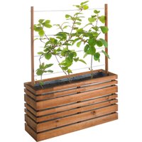 Pflanzkasten mit Rankgitter lign z CL3B 100 x 30 cm - graubraun von JARDIPOLYS