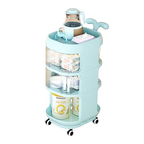 JATIBOSH 3-4 Schichten Life Supplies Regal Walwagen Boden Multi-Layer Kreative Nachttisch Mobile Snack Storage Rack Pp Material Wasserdichter freistehender Aufbewahrungsschrank von JATIBOSH