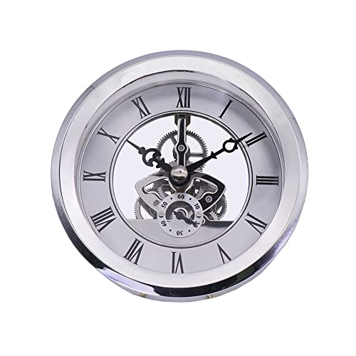 JAWSEU Uhrwerk, Einbau-Uhr (103 mm), Transparent Skeleton Clock Inserts, Runder Retro Uhreneinsatz, Einsteckuhren Uhrwerke zum DIY Uhr von JAWSEU