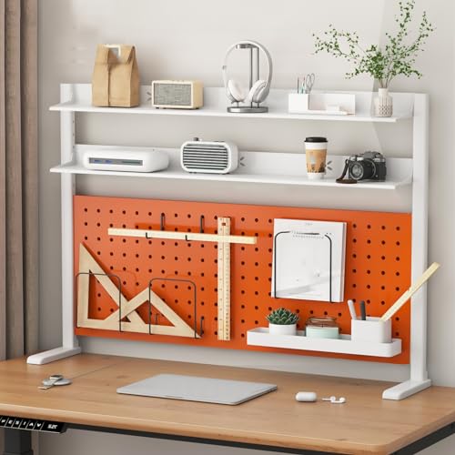 Büro Organizer Schreibtisch Aufstellbare Stecktafel für Den Schreibtisch, Mehrzweck Tisch Organizer Büro, Schreibtisch Organizer Set für Das Homeoffice Oder Wohnheim(Orange B,80*19*65cm/31*7*26in) von JCSRYD