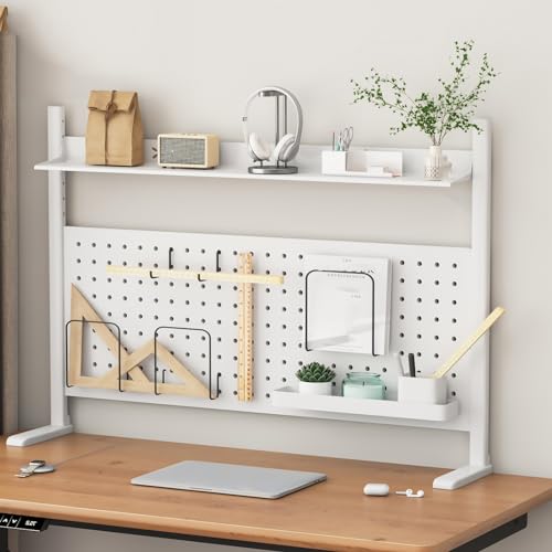 Büro Organizer Schreibtisch Aufstellbare Stecktafel für Den Schreibtisch, Mehrzweck Tisch Organizer Büro, Schreibtisch Organizer Set für Das Homeoffice Oder Wohnheim(White A,80*19*65cm/31*7*26in) von JCSRYD