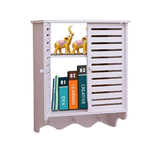 JDBDU Hängeschrank Bad, 2-Tiers Weiß Küchenhängeschränke Kosmetik Medizinschrank Hängend Badschrank Badezimmerschrank Wandschrank, 37 x 20 x 40,8 cm JDBDU Hängeschrank Bad, 2-Tiers Weiß Küchenhängeschränke Kosmetik Medizinschrank Hängend Badschrank Badezimmerschrank Wandschrank, 37 x 20 x 40,8 cm von JDBDU
