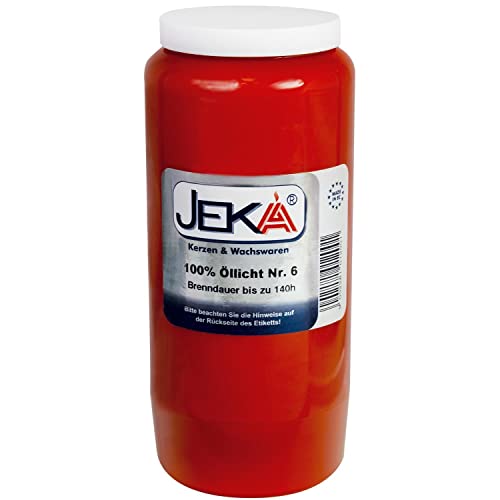 100%iges Öllicht Nr. 6, rot JEKA Ebersbacher Kerzen Grablicht Grabkerze von JEKA