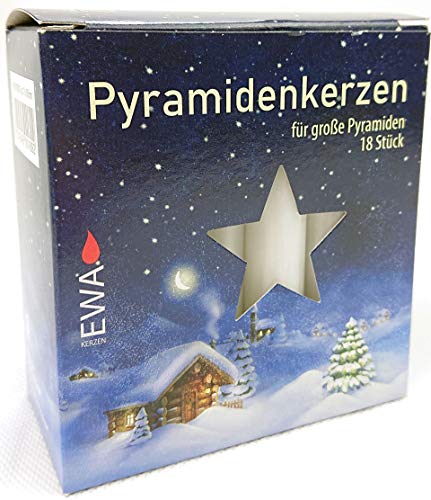 JEKA Pyramid Kerzen, Pyramiden Pyramidenkerze Wachs (Weiß, 1.8 x 1.8 x 10.5 cm (3er Pack)) von Jeka