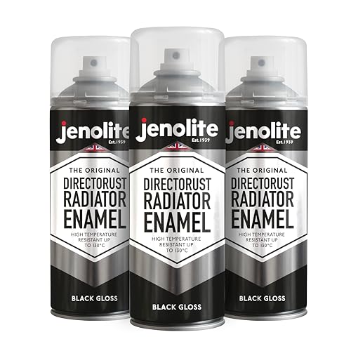 JENOLITE Heizkörperlack | Emaille-Sprühfarbe für Heizkörper | Schwarz glänzend | 3 x 400ml von JENOLITE