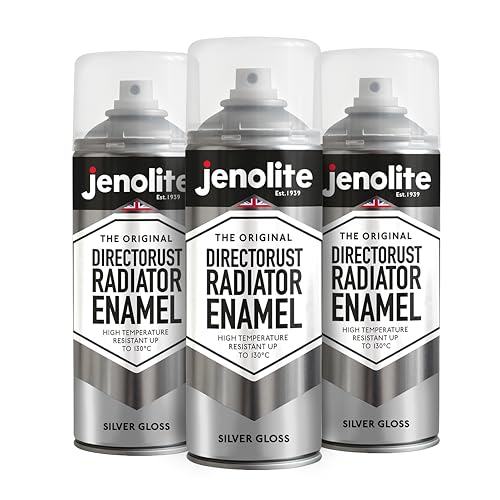 JENOLITE Heizkörperlack | Emaille-Sprühfarbe für Heizkörper | Silber glänzend | 3 x 400ml von JENOLITE