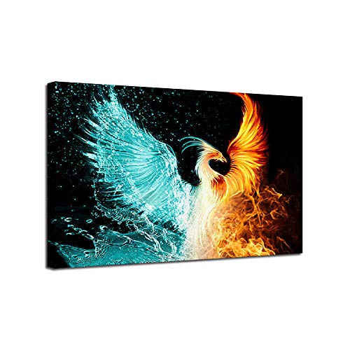 JGTQ Bild auf Leinwand 50x70 Cm Eisfeuer PhöNix 1 Teilig Leinwandbilder Bild auf Leinwand Vlies Wandbild Kunstdruck Wanddeko Wand Wohnzimmer Home Decoration- Kein Rahmen von JGTQ