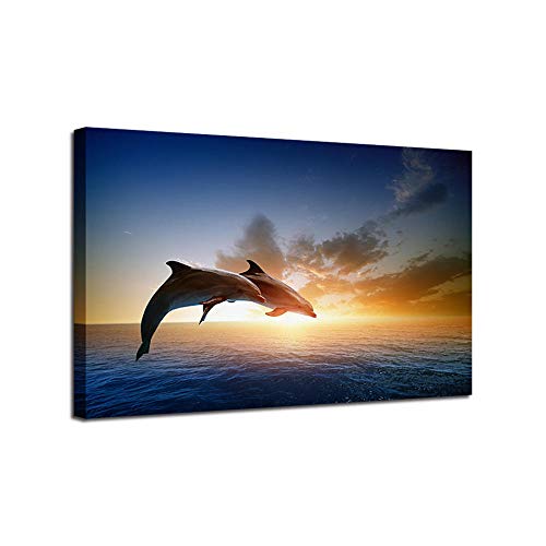 JGTQ Bilder Wohnzimmer 120x80 CmTierischer Grauer Delphin 1 Teilig Leinwandbilder Bild auf Leinwand Vlies Wandbild Kunstdruck Wanddeko Wand Wohnzimmer Home Decoration- Kein Rahmen von JGTQ