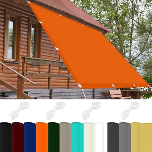 Rechteckiges Sonnensegel 0.6 x 4.5 m 98% UV Schutz Sonnensegel Terrasse PES Polyester für Garten Balkon & Terrasse, Orange von JIAHAO