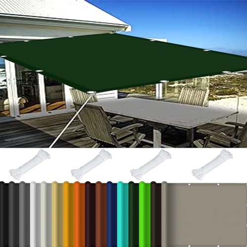 Sonnensegel Wasserdicht Sonnenschutz 1 x 5 m 98% UV Schutz Sonnensegel Sandkasten PES Polyester für Wie Garten Und Balkone, Dunkelgrün von JIAHAO