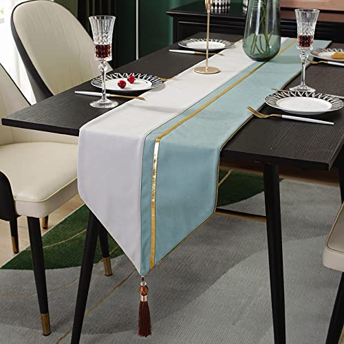 JIALIANG Tischläufer hellgrün 33x120cm Tischläufer Home Decor Tischdecke Läufer Tischband Kaffeematte rutschfest Dekoration Tischdeko Hochzeit frisch Outdoor Draußen Blume von JIALIANG