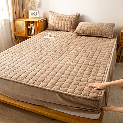 JIANINGHOME Flanell Spannbettlaken 180x200,Spannbettlaken für King-Size-Bett, ultraweiche, knitterfreie Mikrofaser, Tiefe Tasche (Kingsize) von JIANINGHOME