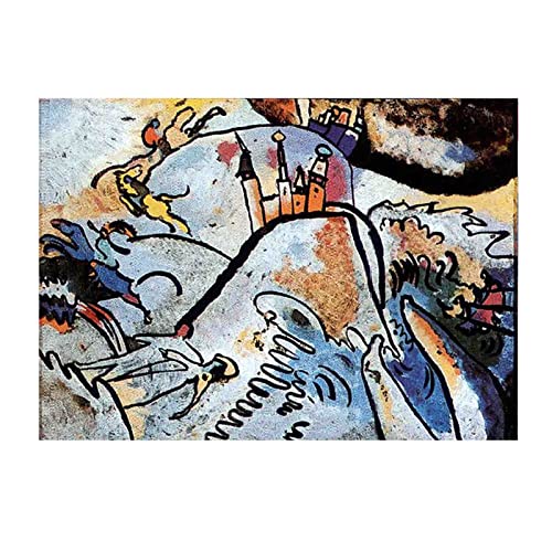 Wassily Kandinsky《Glasmalerei mit der Sonne》 Leinwandbild Wandbilder Bilder Wohnzimmer Deko Schlafzimmer Leinwand Gemälde Wandbild Ungerahmt Kunstdruck (25x35cm-10x14inch),Ungerahmt) von JIBFFDH