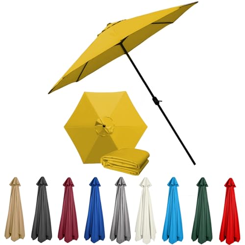 JINFEUGE Outdoor Patio Umbrella Replacement Cover 200/270/300Cm, 6 Ribs/8 Ribs Replacement Umbrella Canopy Replacement Umbrella Cloth/F/6Rib-300Cm von JINFEUGE