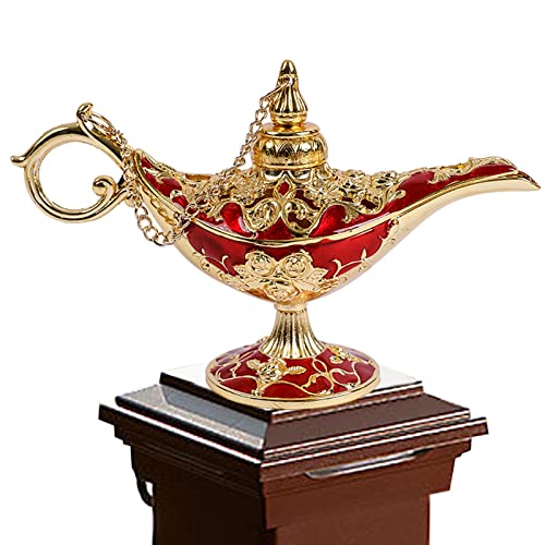 JINGLING Aladin-Lampe - Klassische Aladdin Lampe,Metall geschnitztes Wunschlicht für Zuhause, zarter Räucherstäbchenhalter Wunderlampe, Partydekoration von JINGLING
