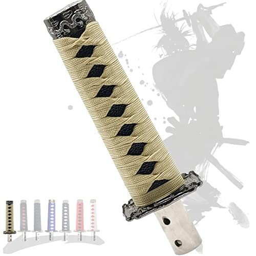 JINGLING Schaltknauf Samurai-Schwert Katana Manual Stick AT MT Auto Universal Custom Schalthebelkopf mit 4 Arten von Adaptern (Gold und Schwarz, 20CM) von JINGLING