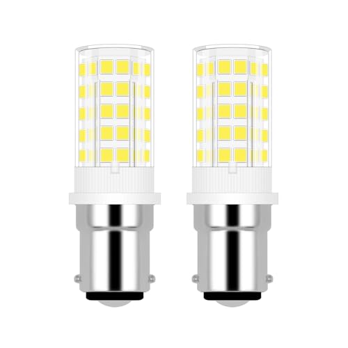 JINLONTA B15D LED Glühbirne 230V 4W Ersatz 30W 40W Halogenbirne Kaltweiss 6000K Leuchtmitteln Lampe für B15 Klein Bajonettsockel Kronleuchter Nähmaschine,2er-Pack von JINLONTA