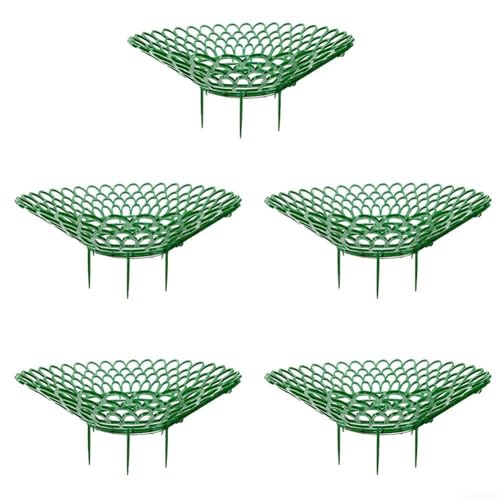 Erdbeerpflanzenstütze mit rundem Tablett und 3 Beinen, erhöht den Gesamtertrag, für den Garten (grün S) von JINSBON