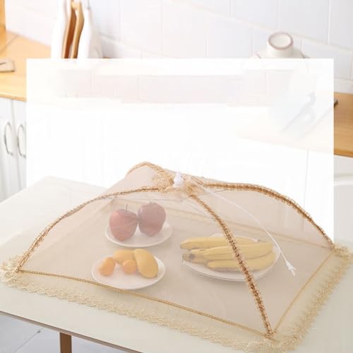 Vintage Food Cover Umbrella Design, Faltbare Mesh Spitze Tischdecke Stilvoll und Praktisch für Snacks (3) von JINSBON