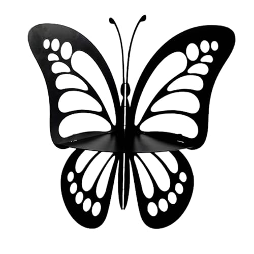 JISADER Eckregal mit Schmetterlingsmotiv, zur Wandmontage, schwebendes Regal, Organizer, Wanddeko, dekoratives Eckregal aus Eisen für Kinderzimmer und, Schwarz von JISADER