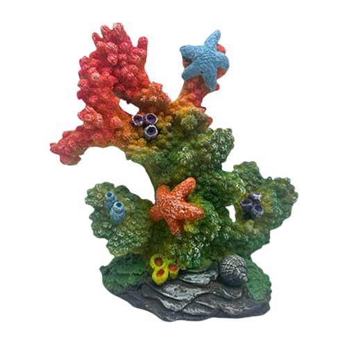 JISADER Korallenornament, Aquarium-Ornament-Statue, Mehrzweck-Zubehör, Harzstatue, Aquarium-Dekoration für den Schreibtisch, bunt von JISADER
