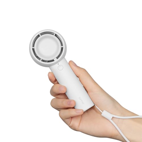 JISULIFE Mini Handventilator, Einzigartiges Design Tragbarer Ventilator Akku, Hand Ventilatoren USB Wiederaufladbar Mit Batterie, Klein Taschenventilator für Frauen/Kinder/Wimpern (2000mAh, Weiß) von JISULIFE