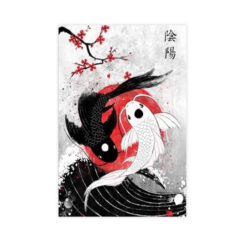 JIUJIUJIU Japanese Poster Fox God Sushi Cat Wall Art Mural Samurai Geisha Canvas Painting Artwork For Living Room Decoration 42 * 60cm Frameless von JIUJIUJIU