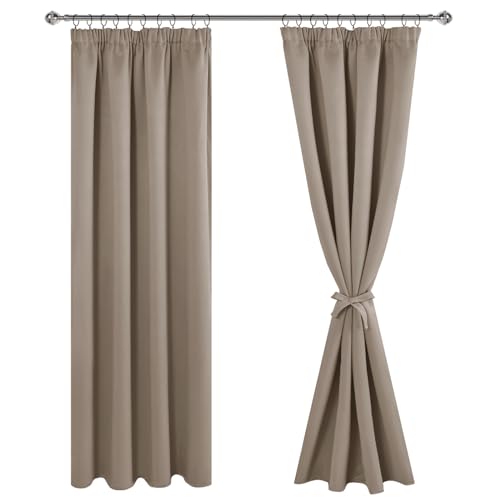 JIUZHEN Verdunklungsvorhänge Gardinen mit kräuselband Vorhang Blickdicht Gardinen Wohnzimmer Vorhänge Schlafzimmer Thermovorhang Taupe, H225 x B140 cm,2er Set JIUZHEN Verdunklungsvorhänge Gardinen mit kräuselband Vorhang Blickdicht Gardinen Wohnzimmer Vorhänge Schlafzimmer Thermovorhang Taupe, H225 x B140 cm,2er Set von JIUZHEN