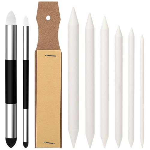JIYIN 9 Papierwischer Set, Papierwischer Bleistift um Zeichnen Skizzen Papierwischer Doppelköpfe Papier Stift mit Schleifpapier und Schwamm Radierstift für Zeichnen Skizze JIYIN 9 Papierwischer Set, Papierwischer Bleistift um Zeichnen Skizzen Papierwischer Doppelköpfe Papier Stift mit Schleifpapier und Schwamm Radierstift für Zeichnen Skizze von JIYIN