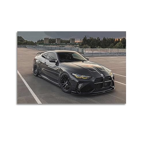 JIYUN Deutsches Supercar-Poster BMW M4 G82 Wettbewerb Rennwagen Poster Dekorative Malerei Leinwand Wandposter und Kunstdruck Moderne Familie Schlafzimmer Dekor Poster 30 x 45 cm von JIYUN