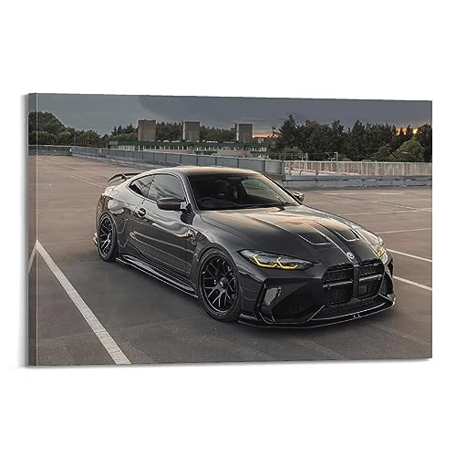 JIYUN Deutsches Supercar-Poster BMW M4 G82 Wettbewerb Rennwagen Poster Dekorative Malerei Leinwand Wandposter und Kunstdruck Moderne Familie Schlafzimmer Dekor Poster 50 x 75 cm von JIYUN