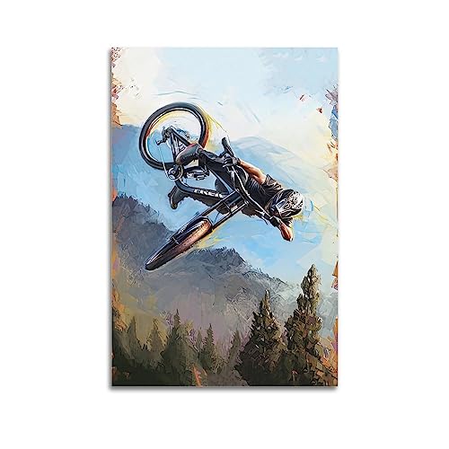 JIYUN Extremsport-Poster Mountainbike, Freestyle Downhill, dekoratives Gemälde, Leinwand-Wandposter und Kunstdruck, modernes Familienschlafzimmer-Dekor-Poster, 40 x 60 cm von JIYUN