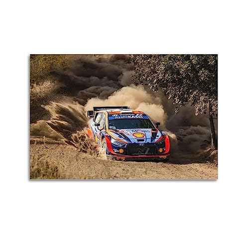 JIYUN Rennwagen-Poster Hyundai I20 WRC Drift Rally Rennwagen Poster Dekorative Malerei Leinwand Wandposter und Kunstdruck, modernes Familienschlafzimmer-Dekor-Poster, 50 x 75 cm von JIYUN