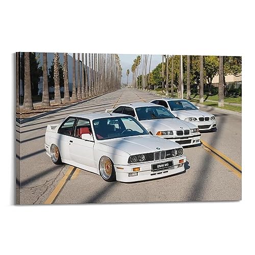 JIYUN Vintage-Auto-Poster BMW E36 M3 & E30 M3 & E46 M3 Performance Auto Poster Dekorative Malerei Leinwand Wandposter und Kunstdruck Modern Familie Schlafzimmer Dekor Poster 50 x 75 cm von JIYUN