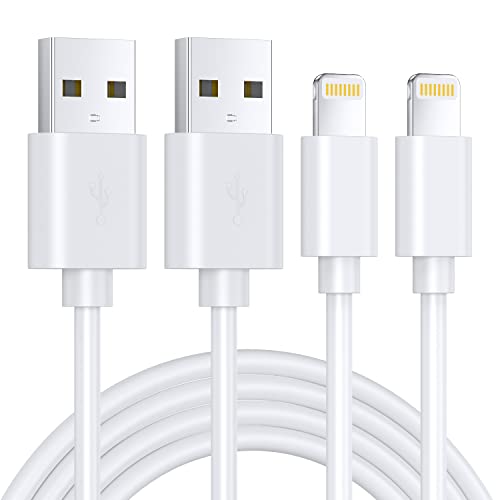 JJCALL iPhone Ladekabel,Lightning Kabel 1.8M 2Stück iPhone Ladekabel Original [MFi-Zertifiziert ] Apple kabel Kompatibel Mit iPhone 14 13 Pro Max Mini XS XR X 8 7 6 6s Plus 5 SE, iPad Air(Weiß) von JJCALL