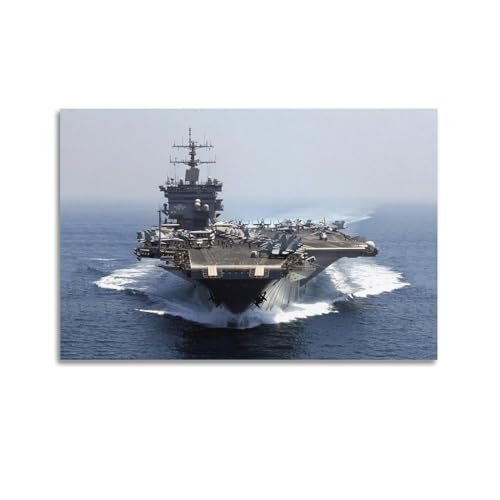 JLTC Cvn-80 Uss Enterprise Flugzeugträger-Poster, dekoratives Gemälde, Leinwand, Wandposter und Kunstdruck, modernes Familienschlafzimmer-Dekor-Poster, 60 x 90 cm von JLTC