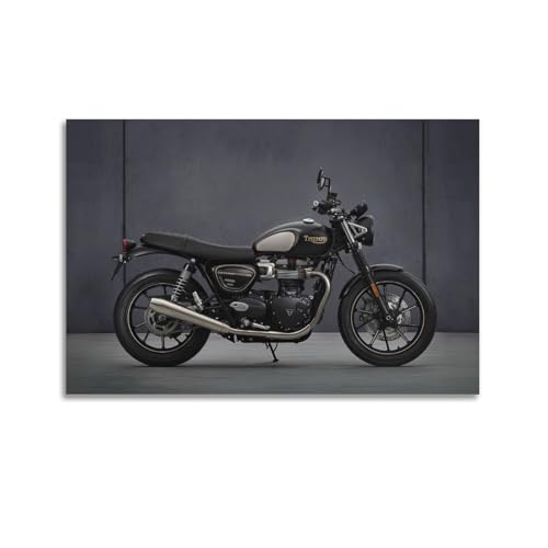 JLTC Motorrad-Poster Triumph Street Twin Vintage Cafe Racer Poster Dekorative Malerei Leinwand Wandposter und Kunstdruck Moderne Familie Schlafzimmer Dekor Poster 60 x 90 cm von JLTC